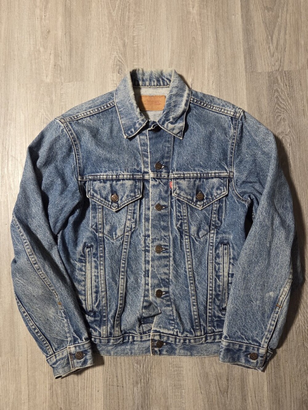 Vintage 80s Levi's Type 3 Denim Trucker Jacket Made In USA Men's 38 Small.